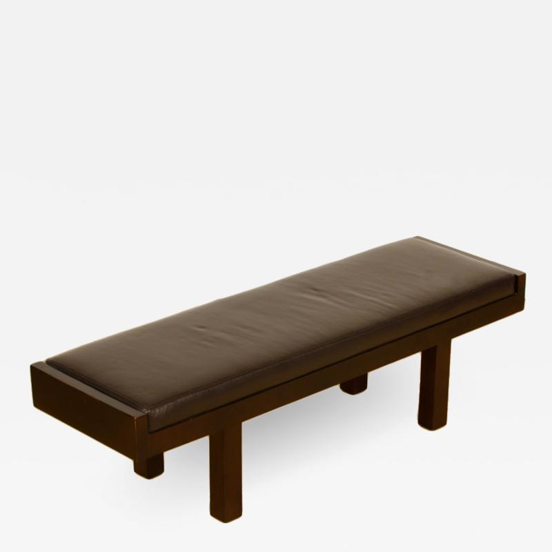 Baker Coach Leather upholstered Manhattan Bench