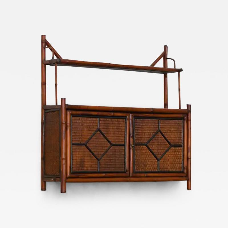 Bamboo Wall Cabinet Early 20th Century