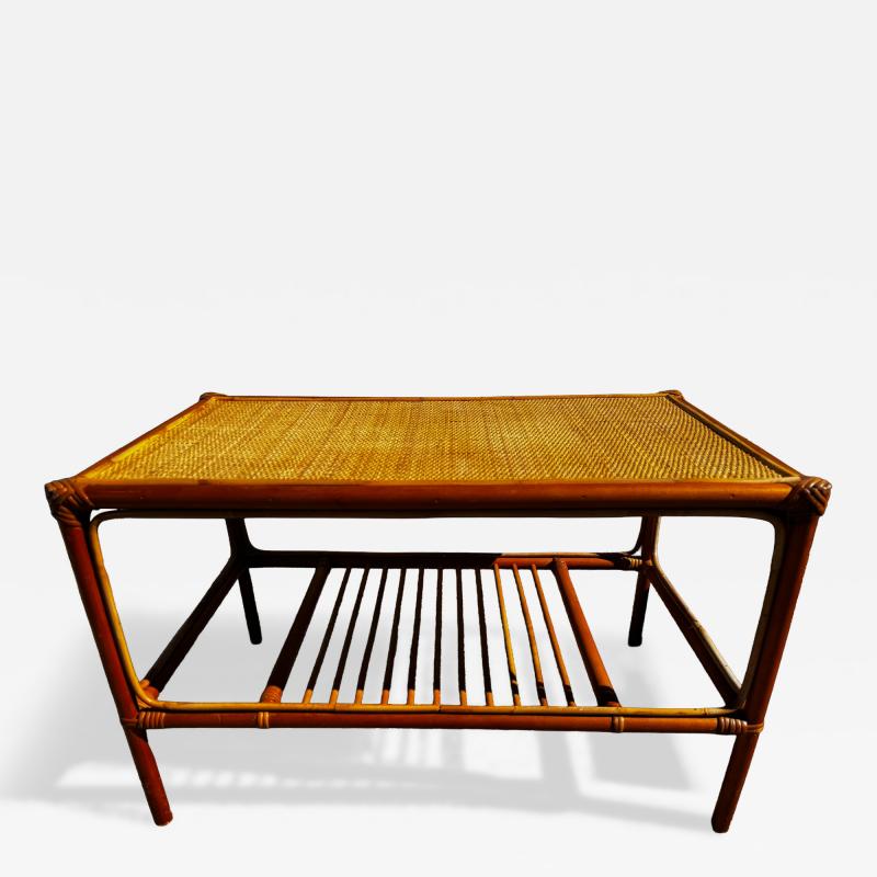 Bamboo and Rattan Boho Chic Style 2 Tier Coffee Table 2 available 