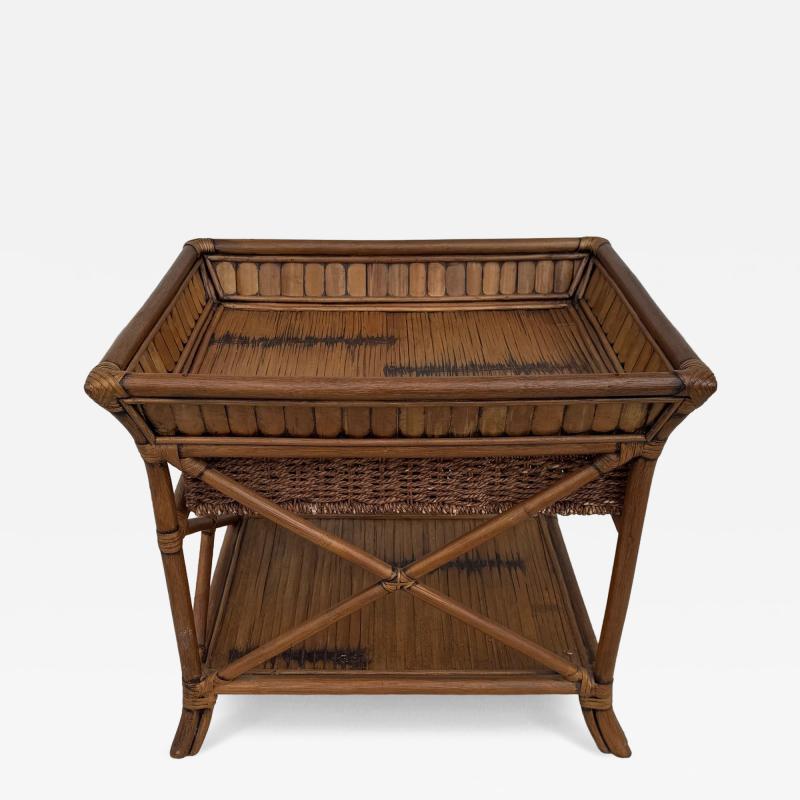Bamboo wicker side table
