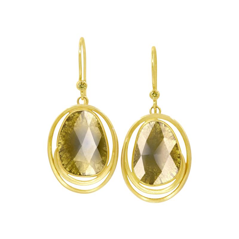 Barbara Heinrich Sage Diamond Yellow Gold One of a Kind Loop Hoop Earrings Barbara Heinrich 2026