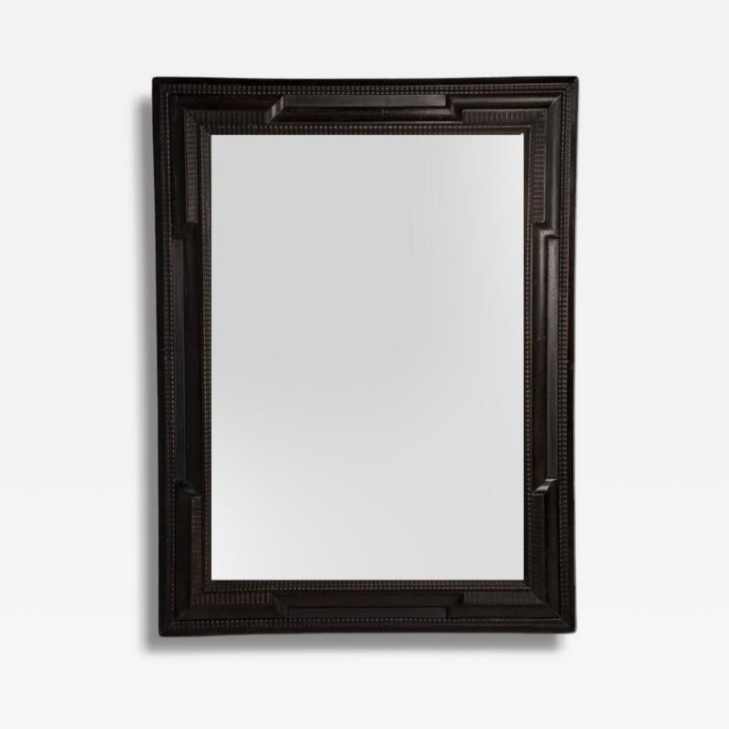 Baroque Ebonized Wood Dutch Ripple Frame Large Wall Mirror 19th C 