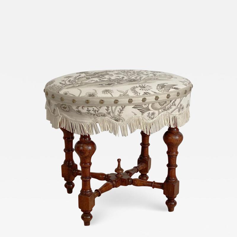 Baroque Oval Stool Italy 19th Century