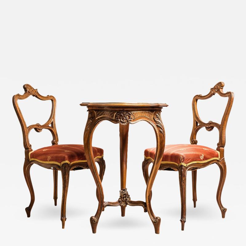 Baroque Revival Seating Set with Tea Table Austria circa 1870
