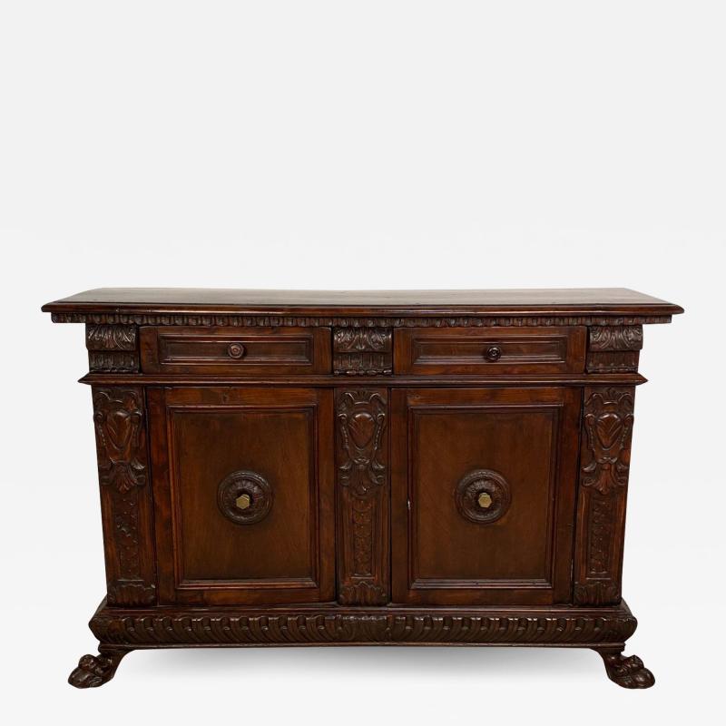 Baroque Style Walnut Credenza in 17th Century Style circa 1870