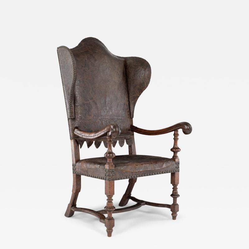 Baroque Wingback Covered in Antique Leather