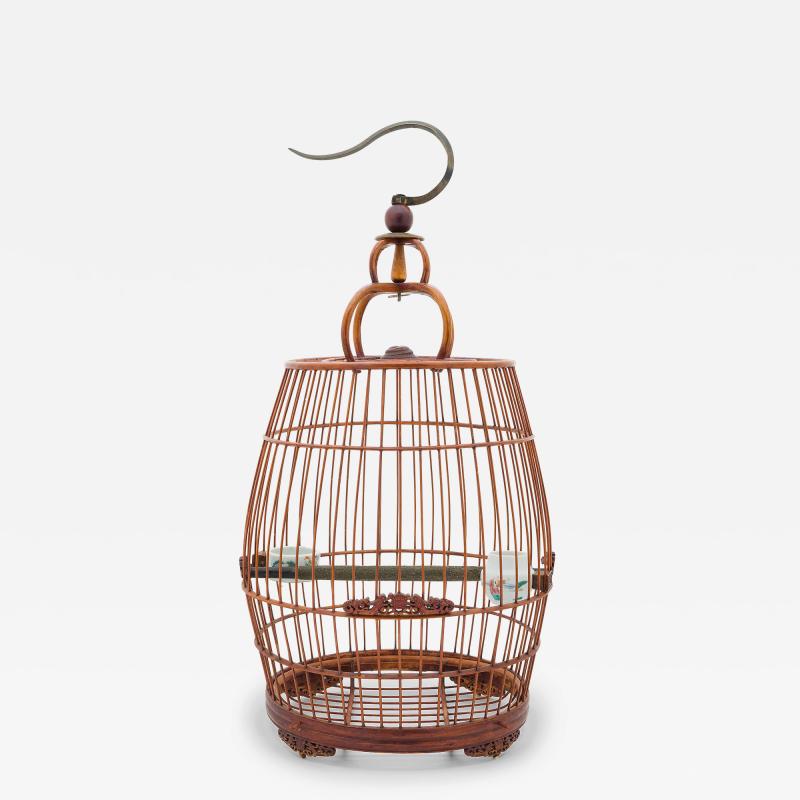 Barrel Form Bamboo Birdcage