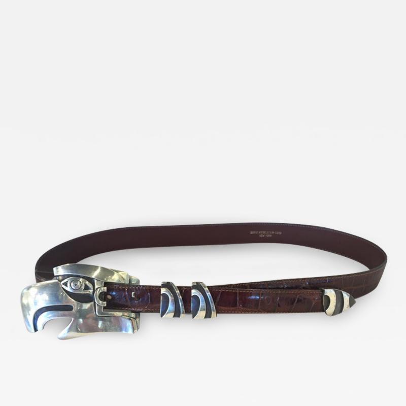 Barry Kieselstein Cord Barry Kieselstein Cord Large Eagle Head Sterling Alligator Belt