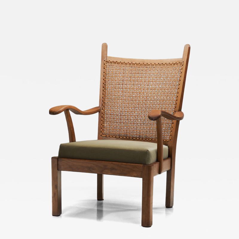 Bas Van Pelt Cane Back Armchair by Bas van Pelt Attr The Netherlands 1940s