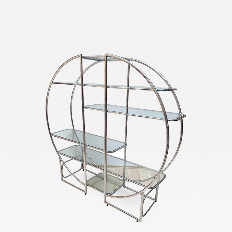 Bauhaus Style Shelf Chrome Plated Steeltubes and Glass Germany 1950s