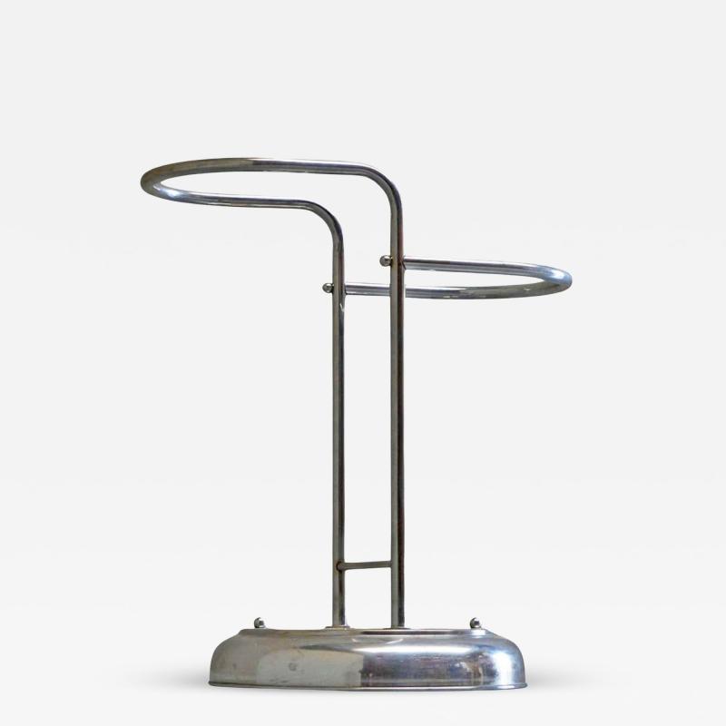 Bauhaus Style Umbrella Stand in Crome Plated Brass 1960s