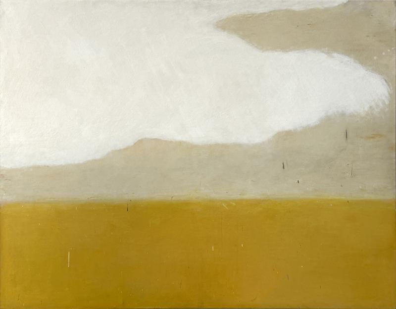 Beatrice Pontacq LARGE WHITE CLOUD YELLOW HORIZON Acrylic on canvas