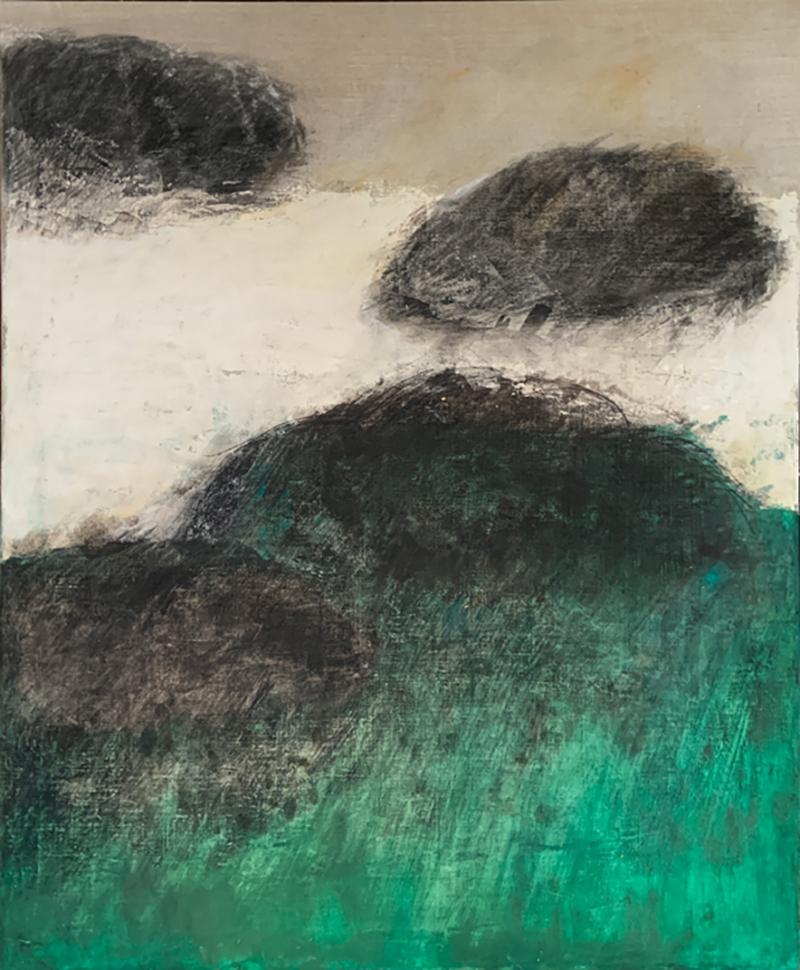 Beatrice Pontacq NUAGES NOIRS HORIZON VERT Abstract Painting