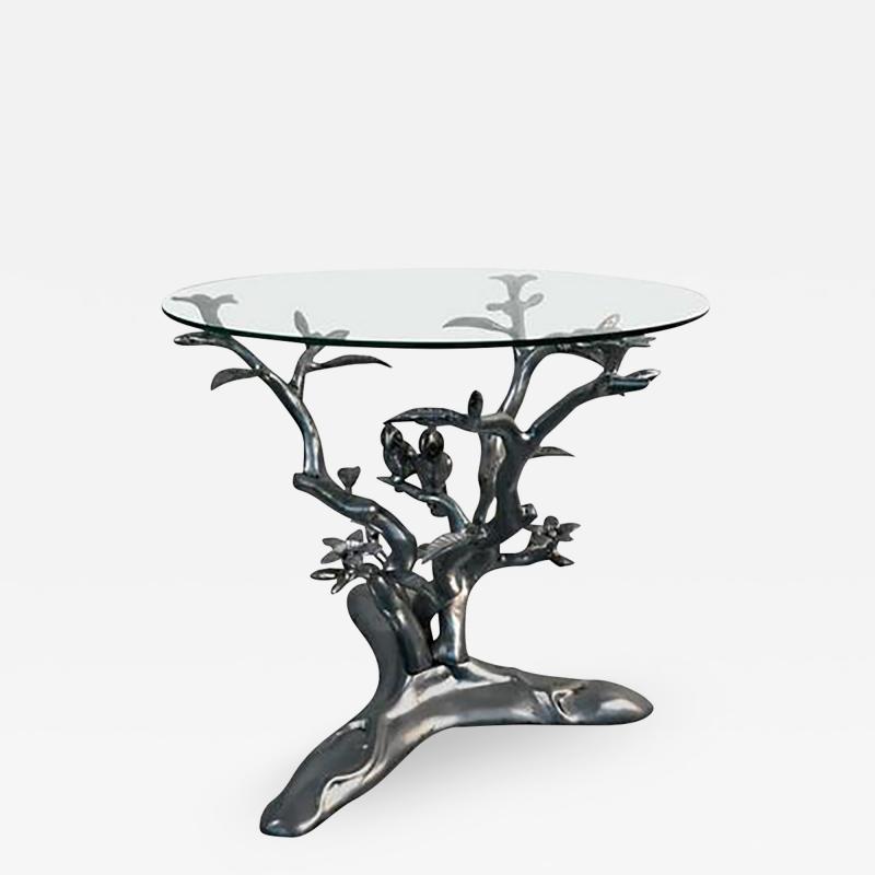 Beautiful Giacometti Style Parrots Amongst Flowering Tree Table