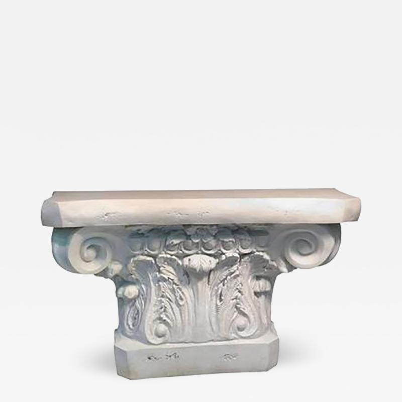 Beautiful Modern Neoclassical White Column Form Console Table