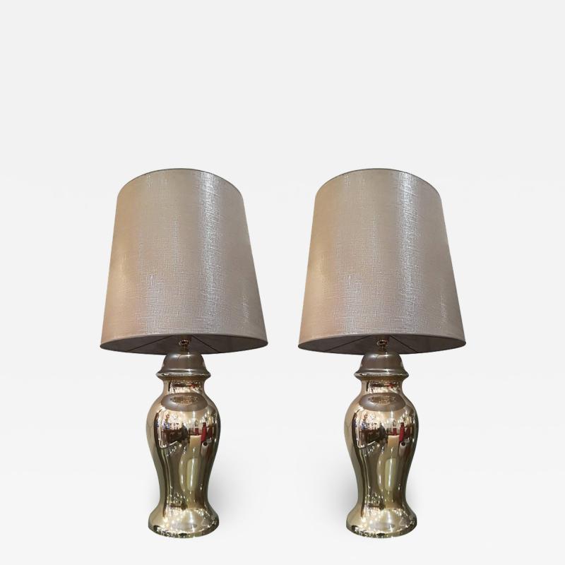 Beautiful pair of eglomized glass table lamps