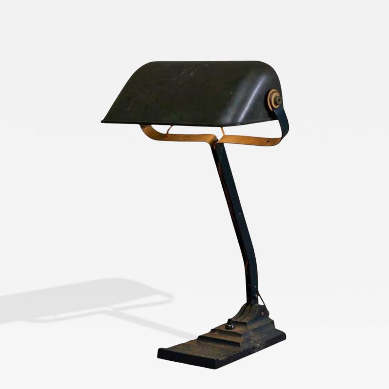 Beautifully Patinated Desk Lamp by Erpe Belgium 1930s