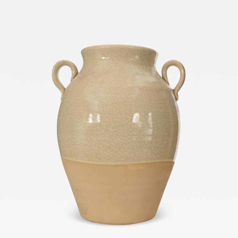 Beige Glazed Ceramic Urn