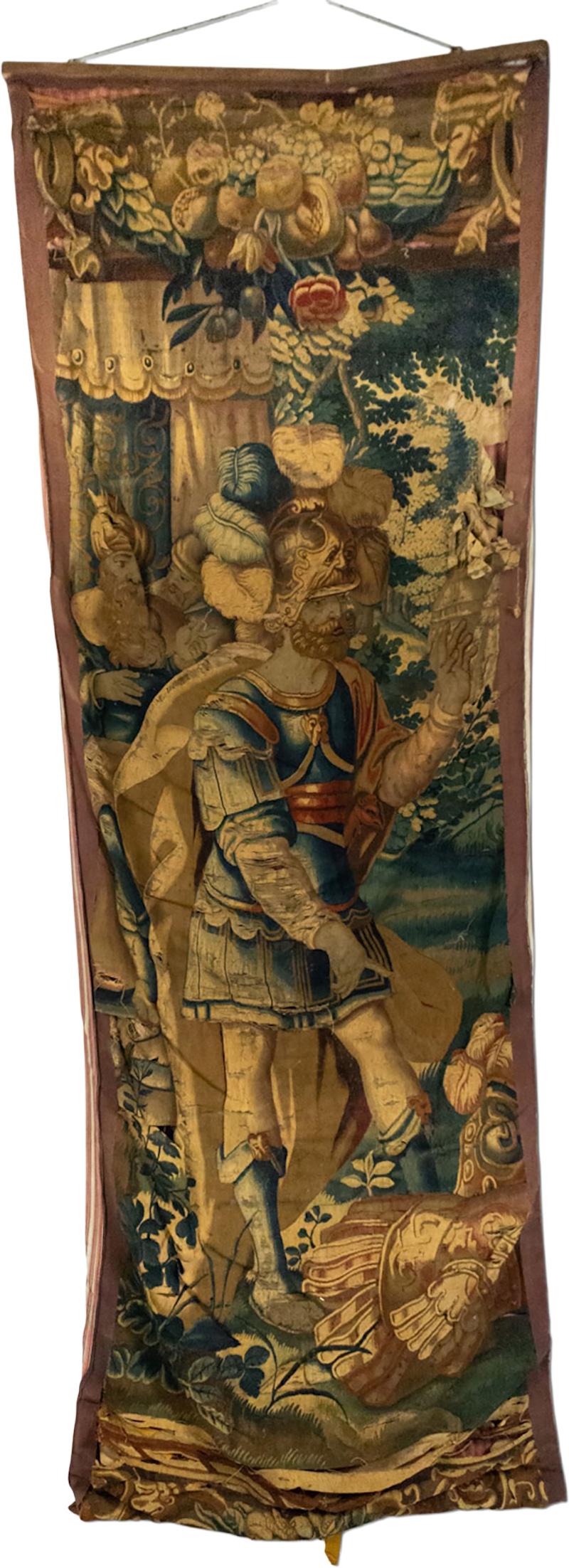 Belgian 17th Century Woven Tapestry of Soldier