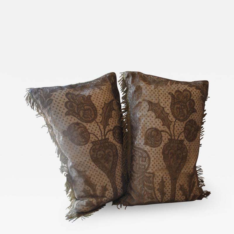 Belgian Gold Metallic Beaded Cushions