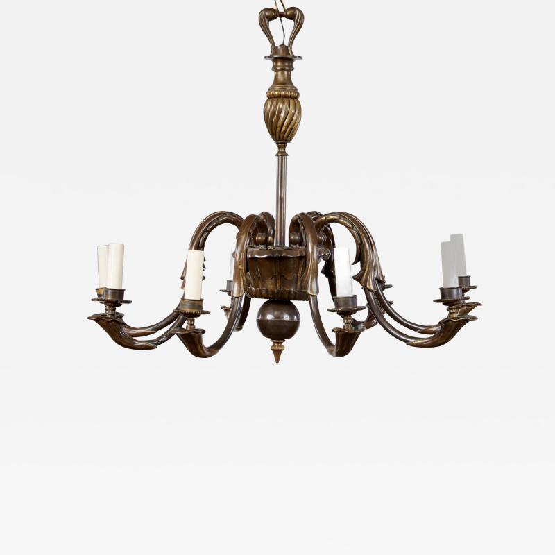 Belgian Patinated Bronze Chandelier