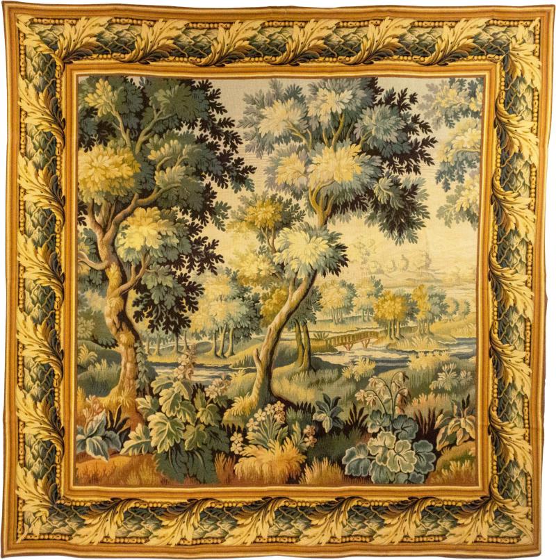 Belgian Woven Tapestry of Forest Scene