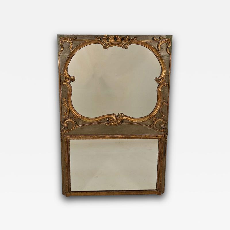 Belle poque Painted Gilt Over Mantel Mirror France circa 1900