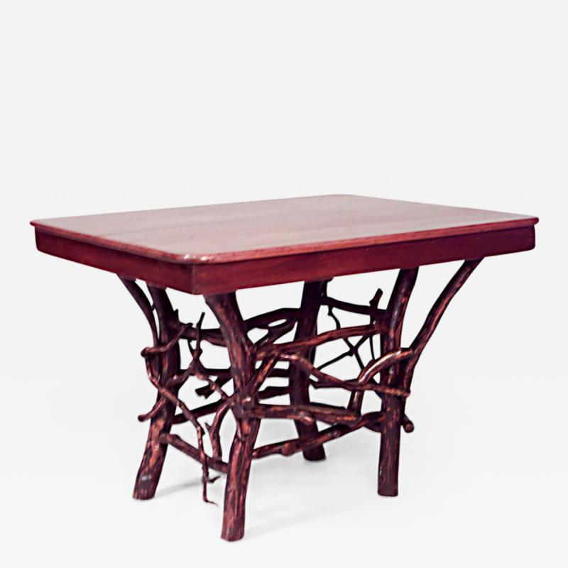 Ben Davis American Rustic Adirondack Style Twig Base Rectangular Dining Table