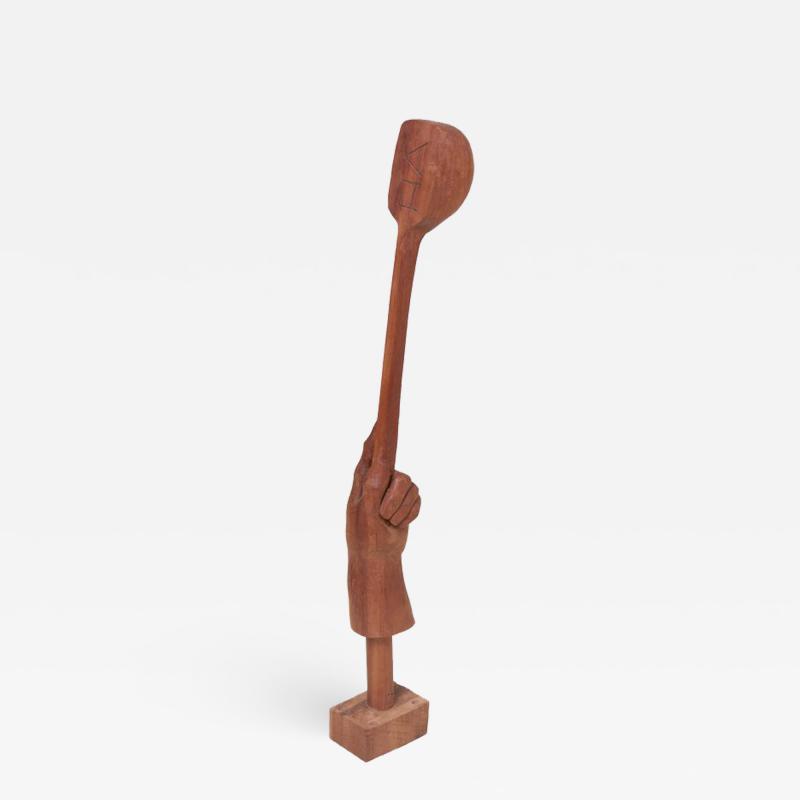 Ben Rouzie Wooden Studio Sculpture by Ben Rouzie US 1960s