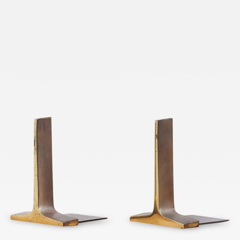 Ben Seibel Modernist Bronze Bookends by Ben Seibel USA 1950s