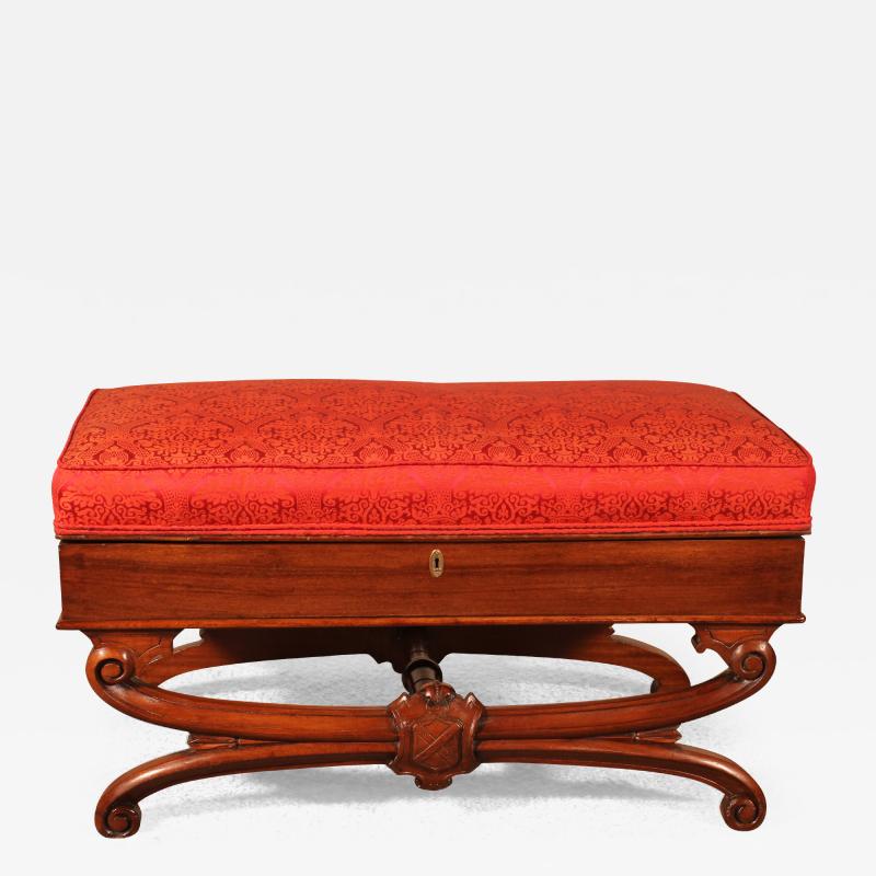 Bench Or Stool From The Beginning Of The 19th Century In Mahogany