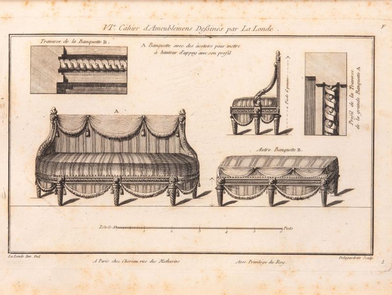 Bench with Arm Rests 1780 96 Reproduction Print C 2005