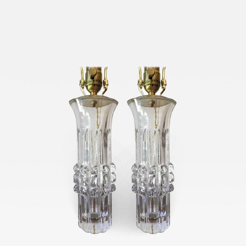 Bengt Edenfalk Pair of Swedish Bengt Edenfalk Glass 1960s Table Lamps