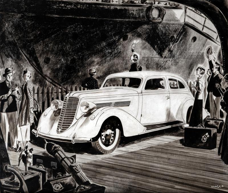 Benjamin Albert Stahl Classic Car Lincoln Nash Illustration Automobilia Timeless Aesthetic