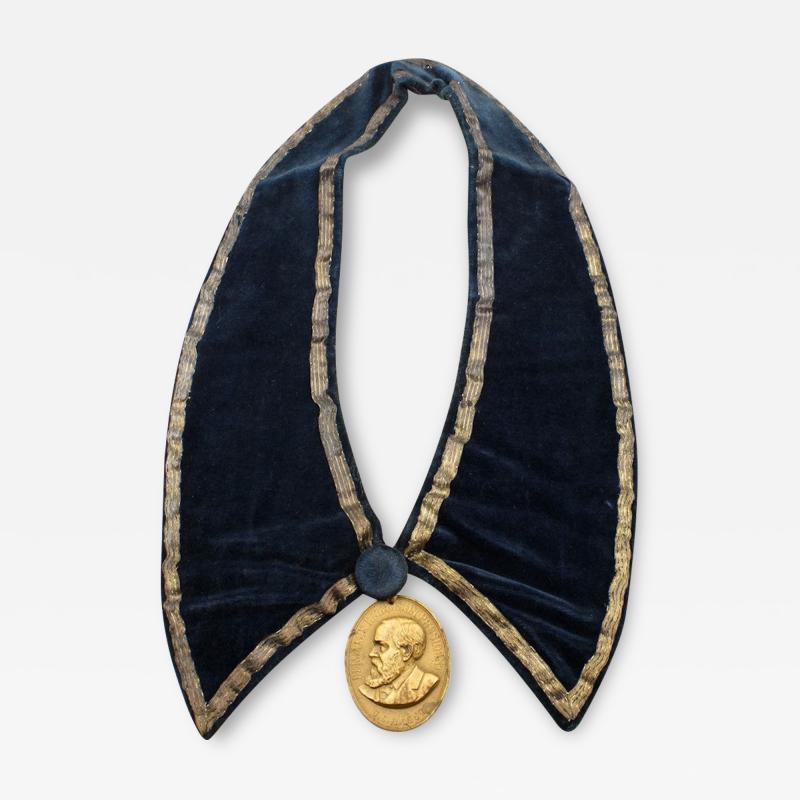 Benjamin Harrison Indian Peace Medal on Presentation Collar 1889