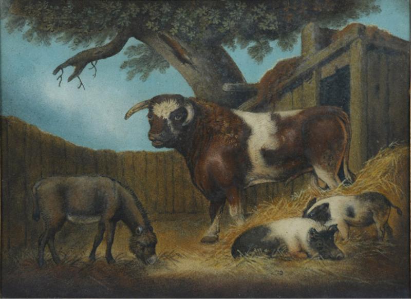 Benjamin Zobel A Fine Farmyard Scene Sand Picture by Benjamin Zobel