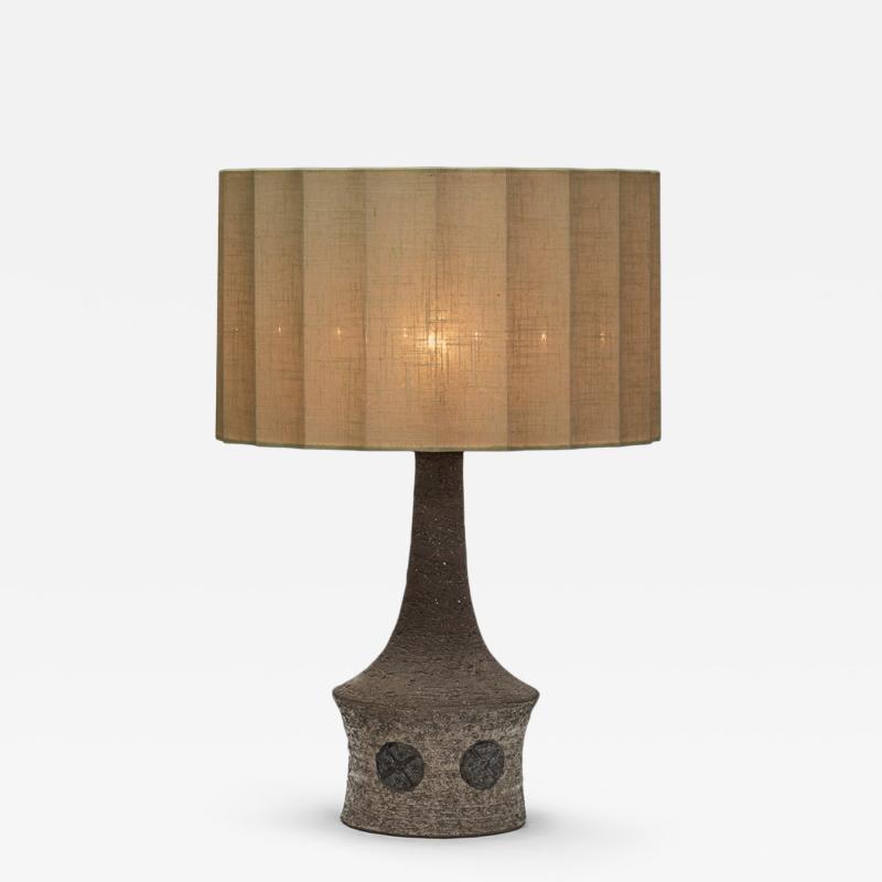 Benny Bartholdy Pedersen Stoneware Table Lamp with Decorations for Bartholdy Keramik Denmark ca 1960s
