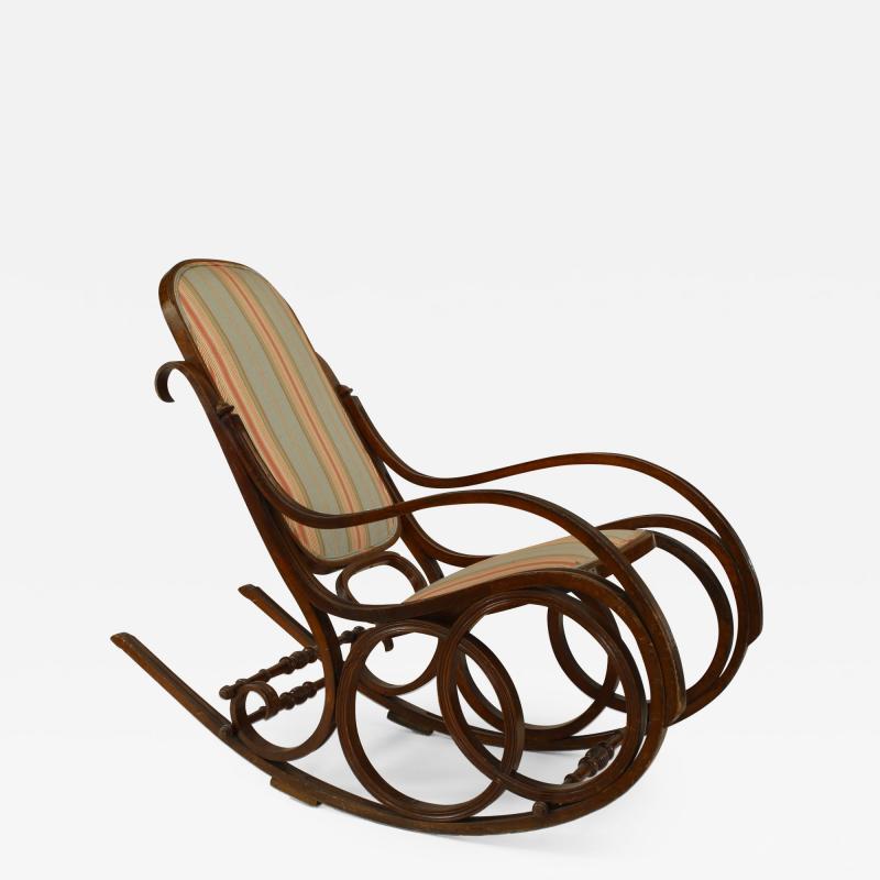 Bentwood Striped Rocking Chair