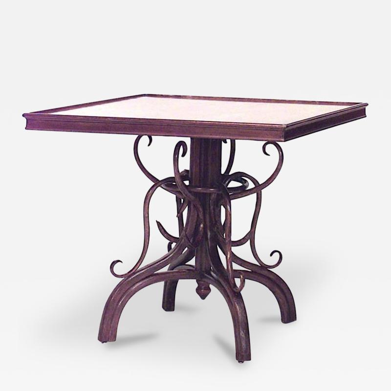 Bentwood Walnut Scroll Game Table