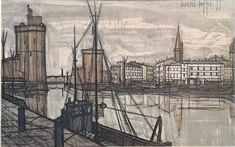 Bernard Buffet MID CENTURY BERNARD BUFFET LE PORT DE LA ROCHELLE PRINT ON CANVAS