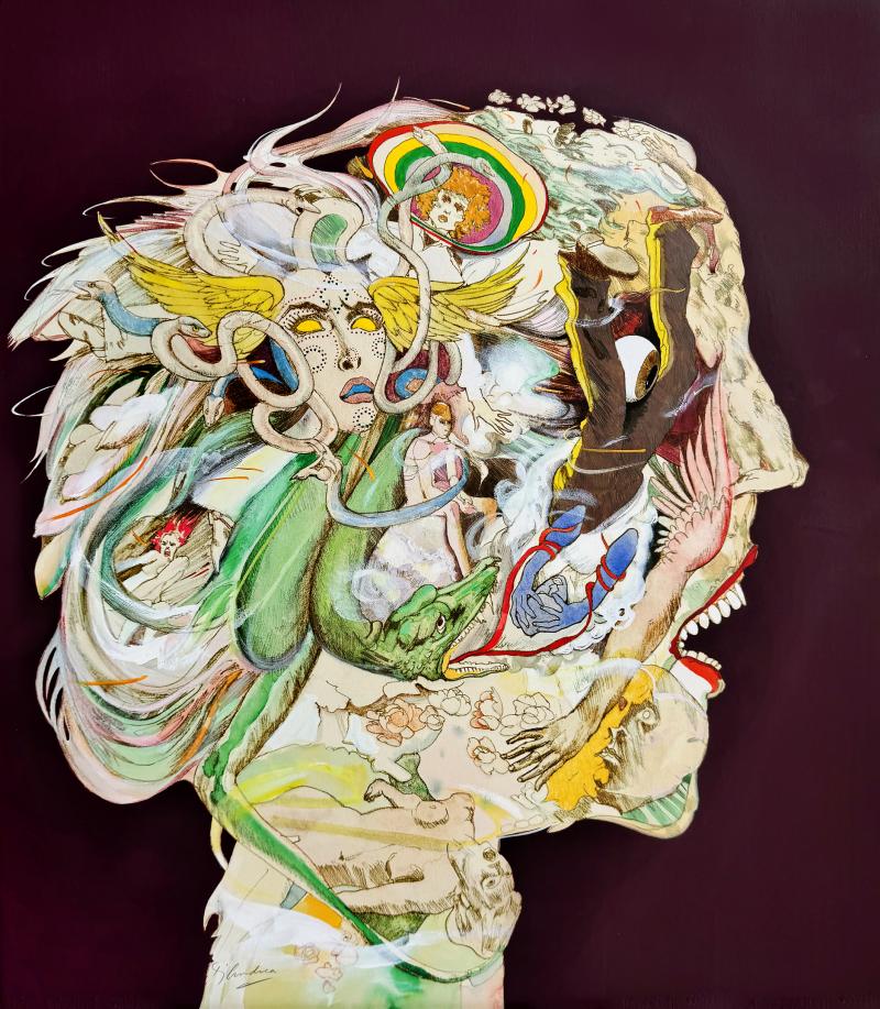 Bernard D Andrea Sci Fi Mind Bending Alien Head with Scary Bulging Eyeball Giuseppe Arcimboldo