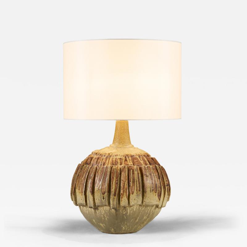 Bernard Rooke Large mid century sculptural studio ceramic art table lamp by Bernard Rooke