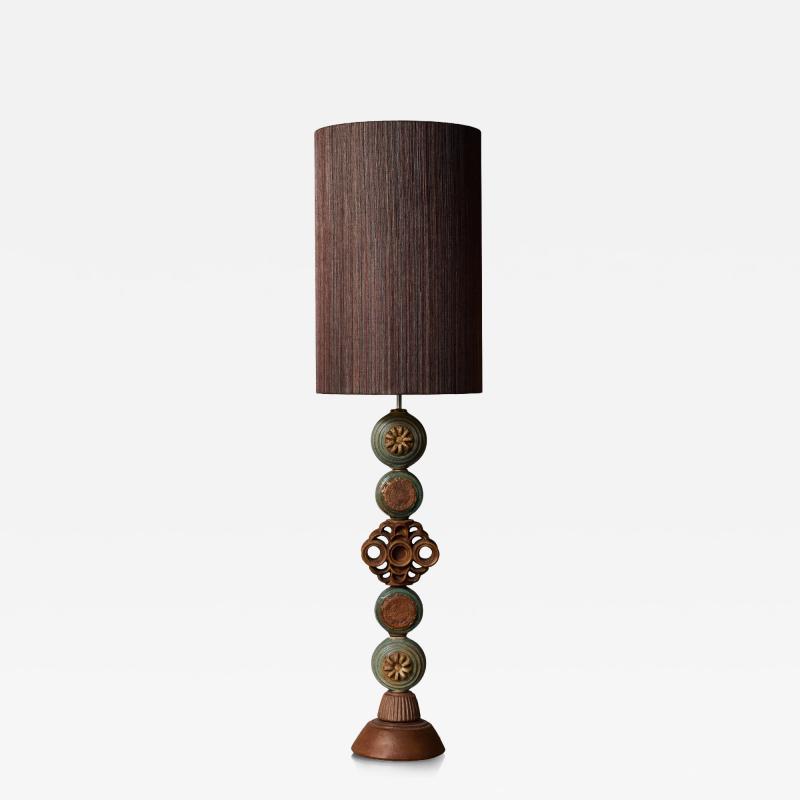Bernard Rooke Monumental Brutalist Ceramic Table Lamp by Bernard Rooke England 1970s