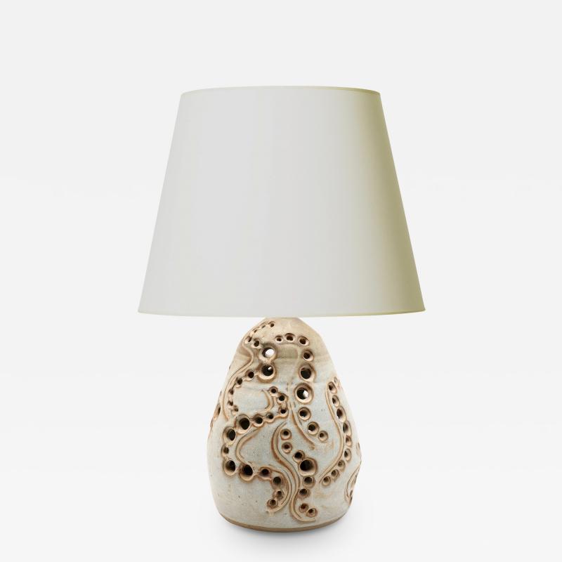 Bernard Rooke Studio Ceramic Lamp with Openwork Effect