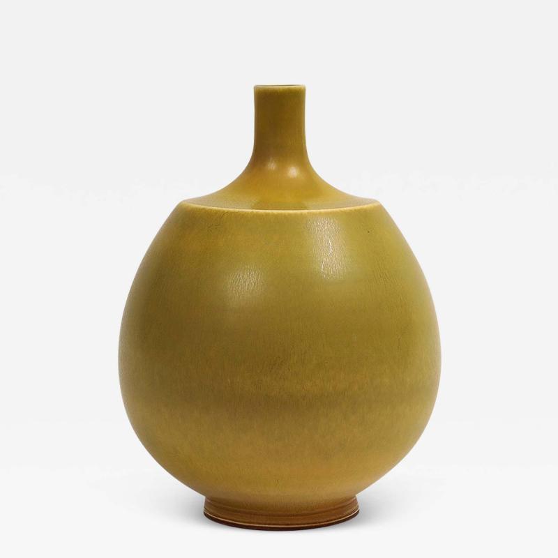 Berndt Friberg Berndt Friberg for Gustavsberg Vase Stoneware Yellow Signed