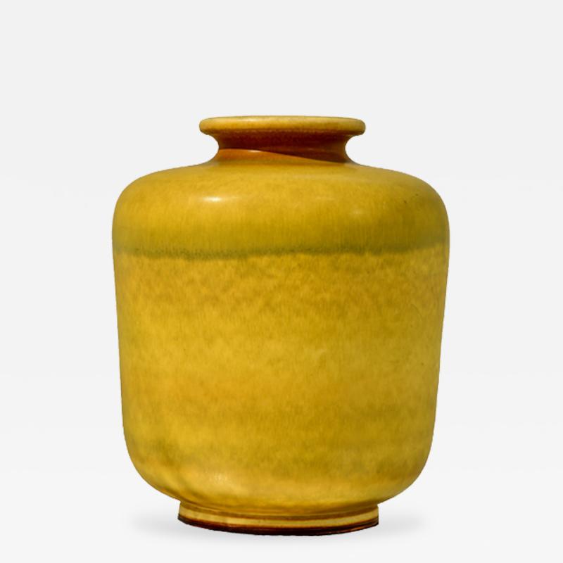 Berndt Friberg Large Yellow Stoneware Vase by Berndt Friberg for Gustavsberg