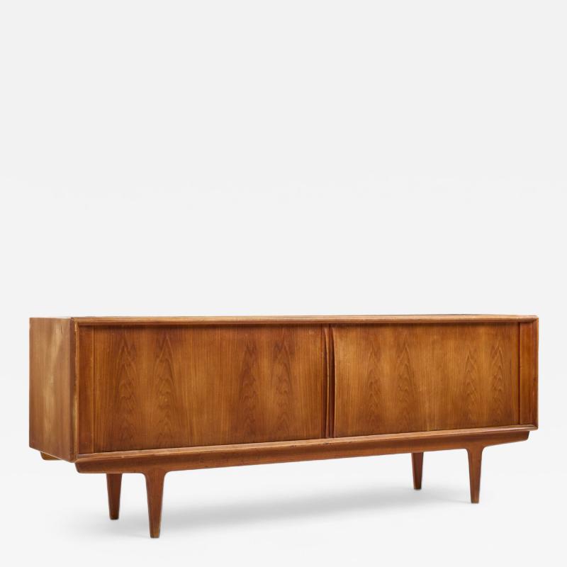Bernhard Pedersen Son Bernhard Pedersen Mid Century Danish Teak Tambour Door Credenza