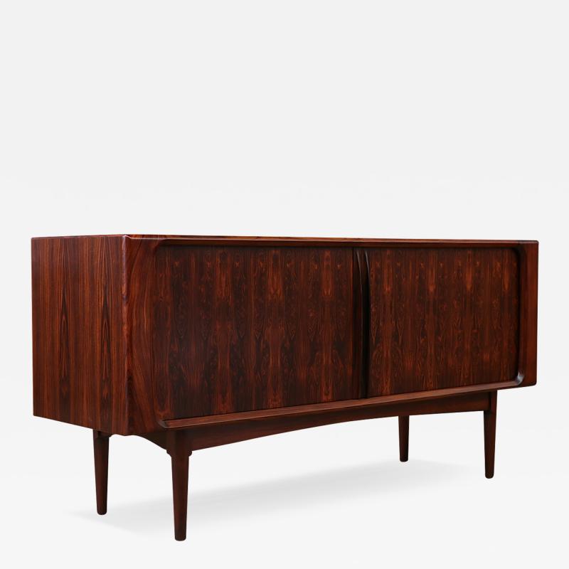 Bernhard Pedersen Son Danish Modern Tambour Door Rosewood Credenza by Bernhard Pedersen