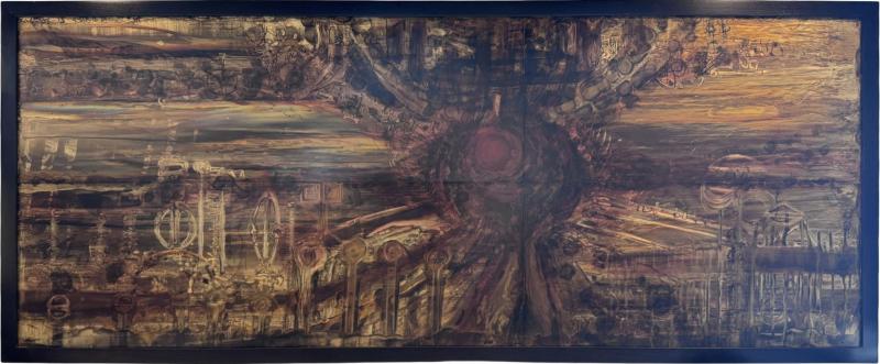 Bernhard Rohne Monumental Bernhard Rohne Acid Etched Brass Masterwork for Baker 1971