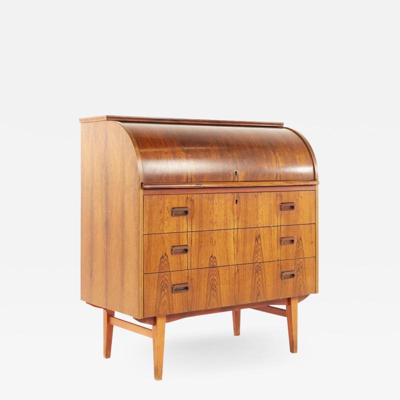 Bernhardt Pedersen Danish Style Mid Century Rosewood Roll Top Desk